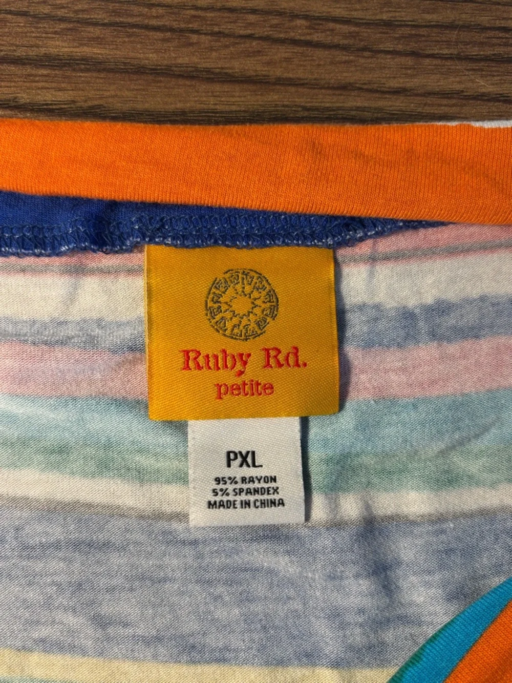 Ruby Rd. Multicolor Striped Boatneck Tee - Picture 3 of 6